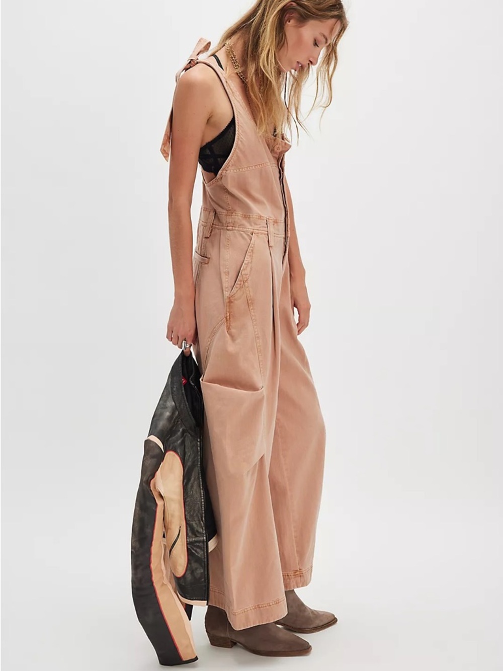 NWOT Free People Must Have Wide-Leg Overalls Size Small